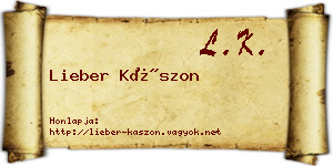 Lieber Kászon névjegykártya